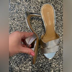 PRELOVED ENZO ANGIOLINI METALLIC SILVER MULES